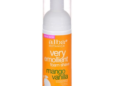 Alba Botanica Moisturizing Foam Shave Mango Vanilla - 5 Fl Oz For Sale