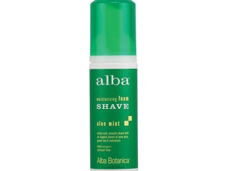 Alba Botanica Moisturizing Foam Shave Aloe Mint - 5 Fl Oz For Sale