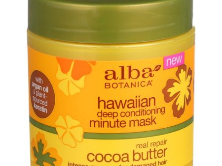 Alba Botanica Deep Conditioning Minute Mask - Hawaiian - Real Repair Cocoa Butter - 5.5 Oz Hot on Sale