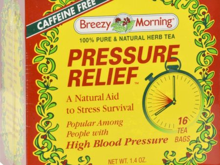 Breezy Morning Teas Pressure Relief 100% Pure And Natural Herb Tea Caffeine Free - 16 Bags Hot on Sale