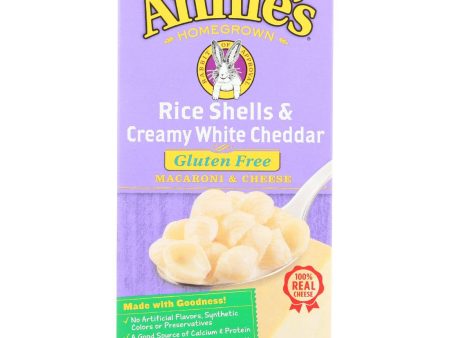 Annies Homegrown Macaroni And Cheese - Rice Shells And Creamy White Cheddar - Gluten Free - 6 Oz - Case Of 12 Supply