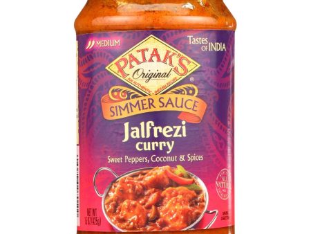 Pataks Simmer Sauce - Jalfrezi Curry - Medium - 15 Oz - Case Of 6 Online now