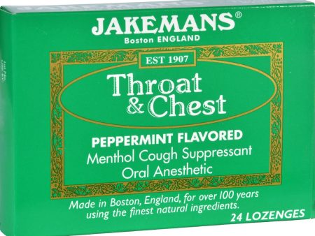 Jakemans Lozenge - Throat And Chest - Peppermint - 24 Count Hot on Sale