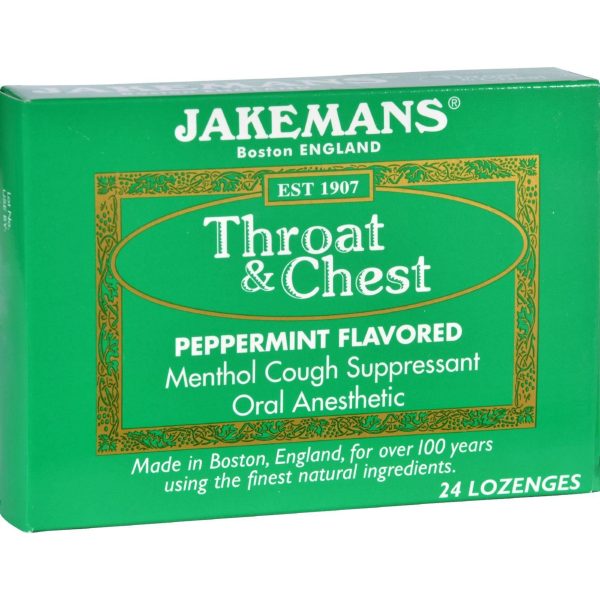 Jakemans Lozenge - Throat And Chest - Peppermint - 24 Count Hot on Sale