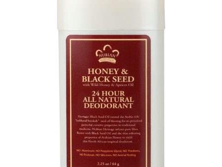 Nubian Heritage Deodorant - All Natural - 24 Hour - Honey And Black Seed - 2.25 Oz - 1 Each on Sale