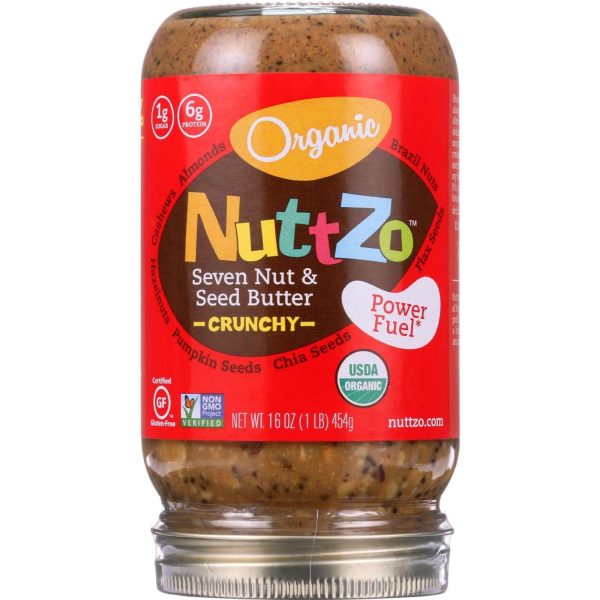 Nuttzo Spread - Organic - Seven Nut And Seed Butter - Crunchy - Without Peanuts - 16 Oz - Case Of 6 Cheap