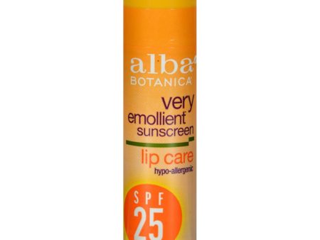 Alba Botanica Very Emollient Sunblock Lipcare Spf 25 - 0.15 Oz - Case Of 24 Online now