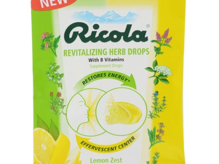 Ricola Herb Drops - Revitilizing - Lemon Zest - 18 Count - 1 Case Supply