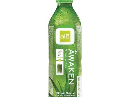 Alo Original Awaken Aloe Vera Juice Drink  - Wheatgrass - Case Of 12 - 16.9 Fl Oz. Online Hot Sale