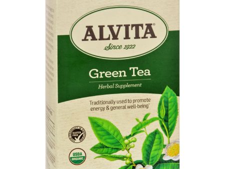 Alvita Organic Green Tea Herbal Supplement - 24 Tea Bags Online Sale