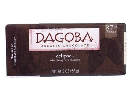 Dagoba Organic Chocolate Bar - Dark Chocolate - 87 Percent Cacao - Eclipse - 2 Oz Bars - Case Of 12 Sale