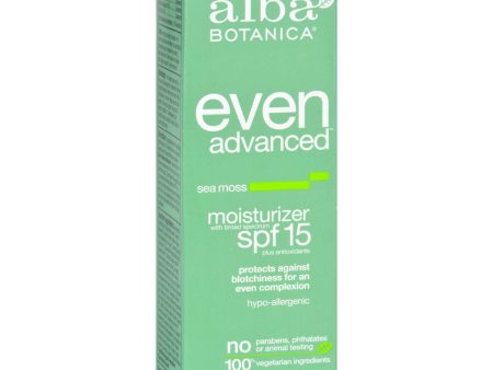 Alba Botanica Even Advanced Natural Moisturizer Sea Moss Spf 15 - 2 Fl Oz For Cheap