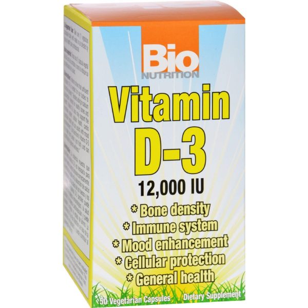 Bio Nutrition Vitamin D-3 - 12000 Iu - 50 Vegetarian Capsules Hot on Sale