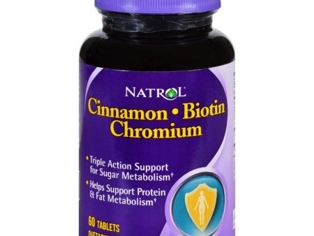 Natrol Cinnamon Biotin Chromium - 60 Tablets Online Hot Sale