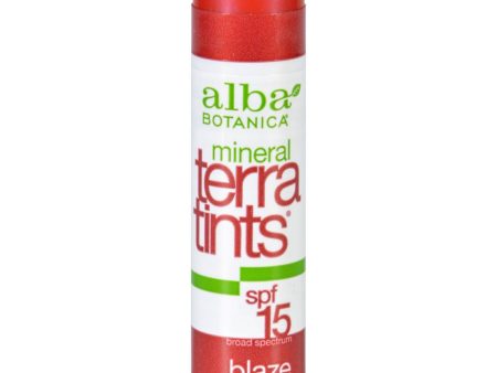 Alba Botanica Terra Tints Lip Balm Spf 15 Blaze - 0.15 Oz - Case Of 12 Sale