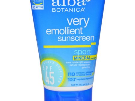 Alba Botanica Sunscreen - Sport Mineral Spf 45 - 4 Oz For Cheap