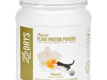 22 Days Nutrition Plant Protein Powder - Organic - Vanilla - 14.3 Oz Hot on Sale