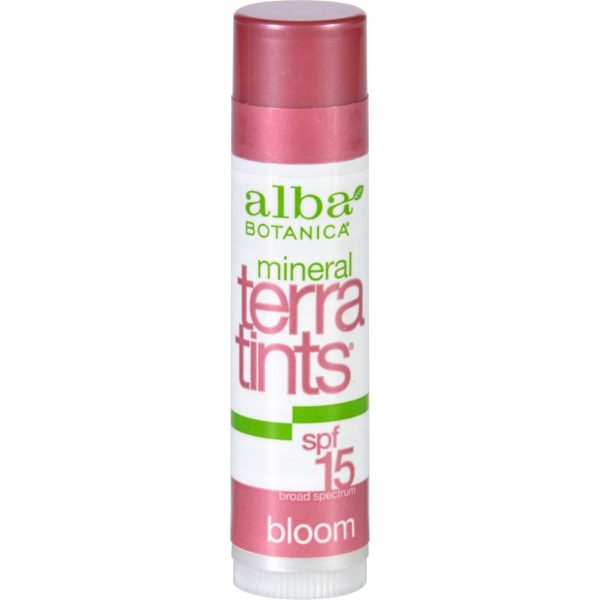 Alba Botanica Bloom Terratints Lip Balm Spf 8 - Case Of 12 - .15 Oz Sale