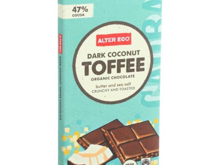 Alter Eco Americas Organic Chocolate Bar - Dark Coconut Toffee - 2.82 Oz Bars - Case Of 12 Online now