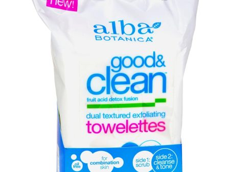 Alba Botanica Good And Clean Exfoliating Towelettes - 30 Count on Sale