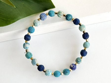 Dotted Kantha Azure Bracelet For Cheap