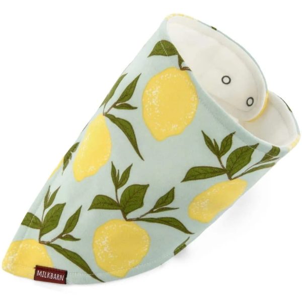 Organic Cotton Three-Layer Kerchief Bib - Lemon Fashion