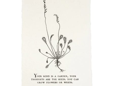 Your Mind Is A Garden Botanical Handmade Paper Print Sale