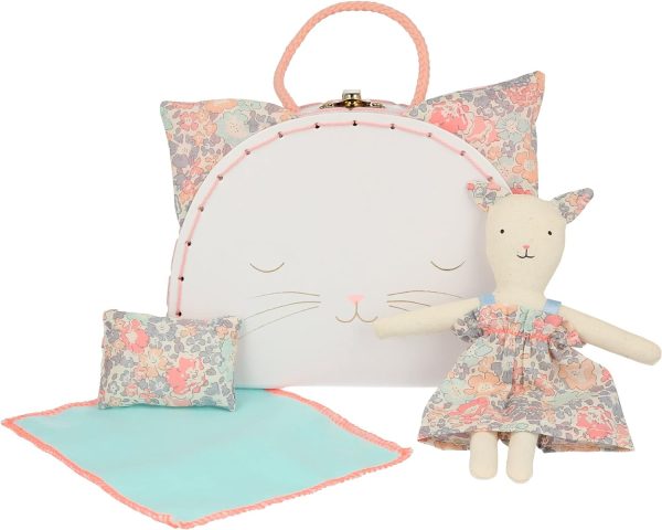 Floral Kitty Mini Suitcase Doll Set Online now